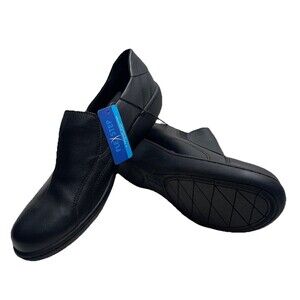Flex Step Womens Size 12M Comfort Shoes Black Slip On Clogs Flats Charlotte NWOB